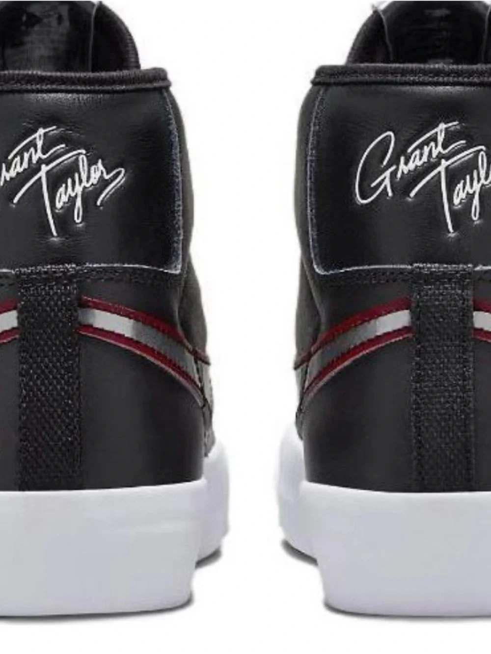 Nike Black High-Top Sneakers with Silver Swoosh and Maroon Trim